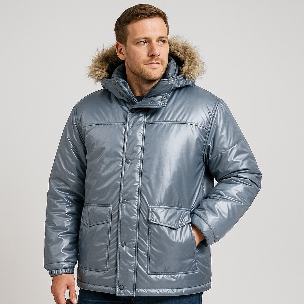 Steve & Barry's Double Down‎ Jacket Gray XXL Big & Tall Removable Hood